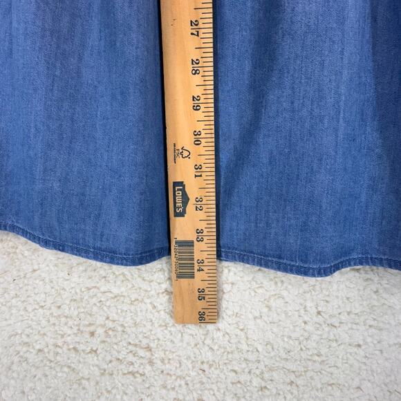 Loft Dress Chambray Small Dropped Waist Summer Lightweight Sleeveless Halter - Picture 5 of 10